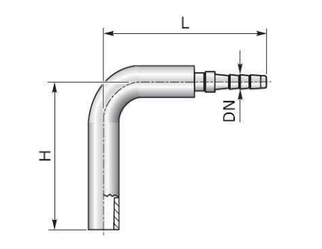DN 2 presskoppling 6LS rörände 90° lämplig för L och S – bild 2