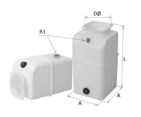 16L minihydraulaggregat tank plast horisontell och vertikal