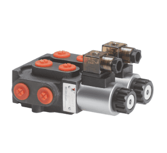2-sektions 6/2 omkopplingsventil 3/8'' BSP 50 l/min 12V