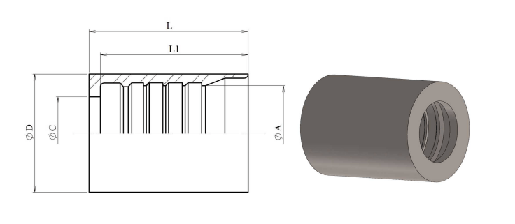 Interlock presshylsa SAE 100 för DN 2" – bild 2