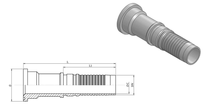3/4'' DN interlock presskoppling SAE 38,1 mm 3000 PSI – bild 2