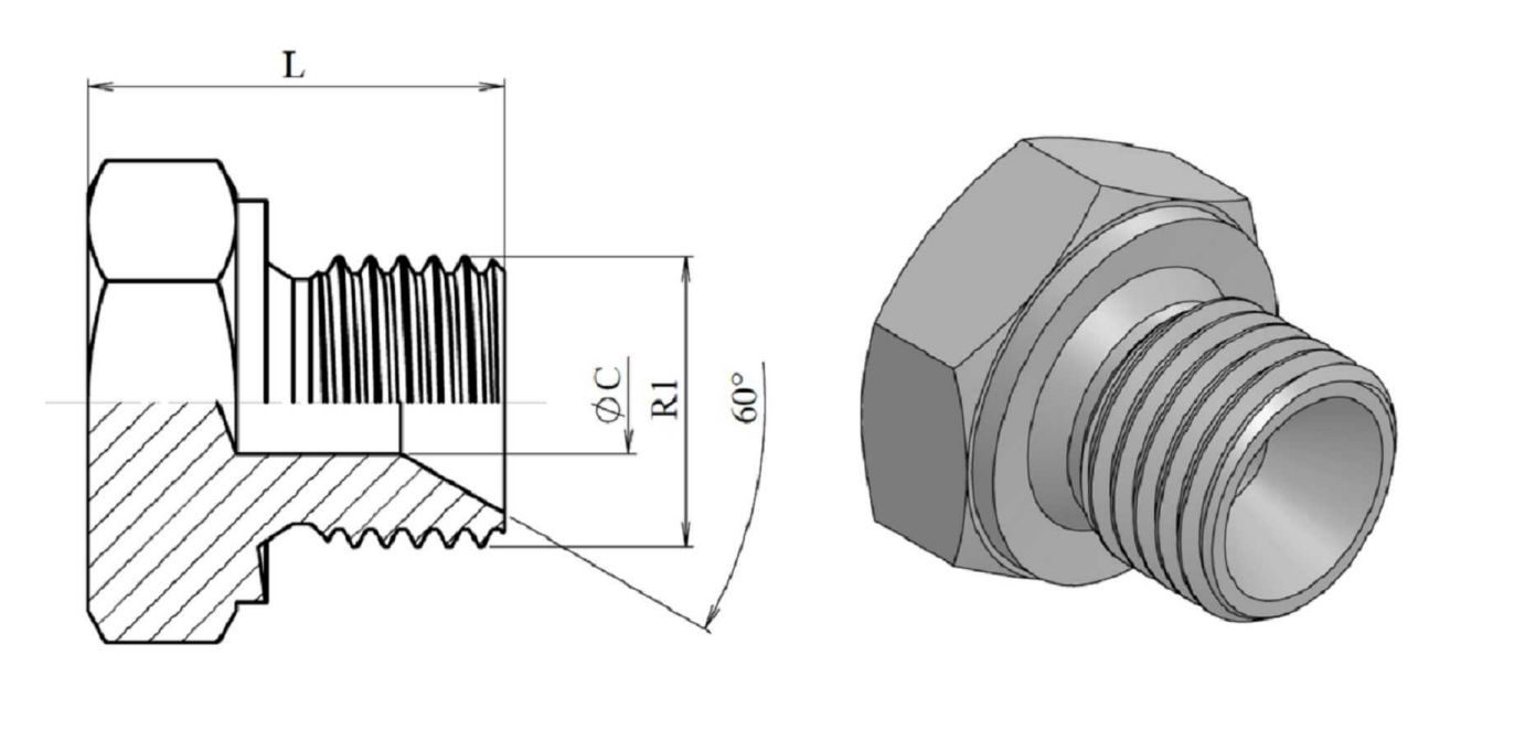 Rostfri blindplugg 3/4" BSP hane – bild 2
