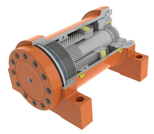 Hydrauliskt roterande ställdon 500Nm 240 grader med fotmontage – bild 3