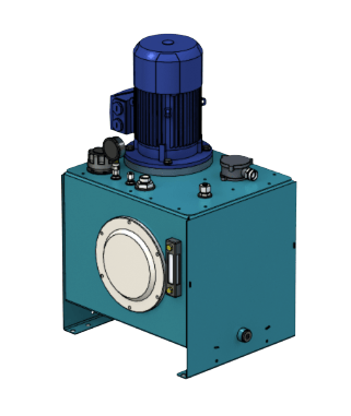 3-fas elektriskt hydraulaggregat 3kW med 60 liters tank – bild 2