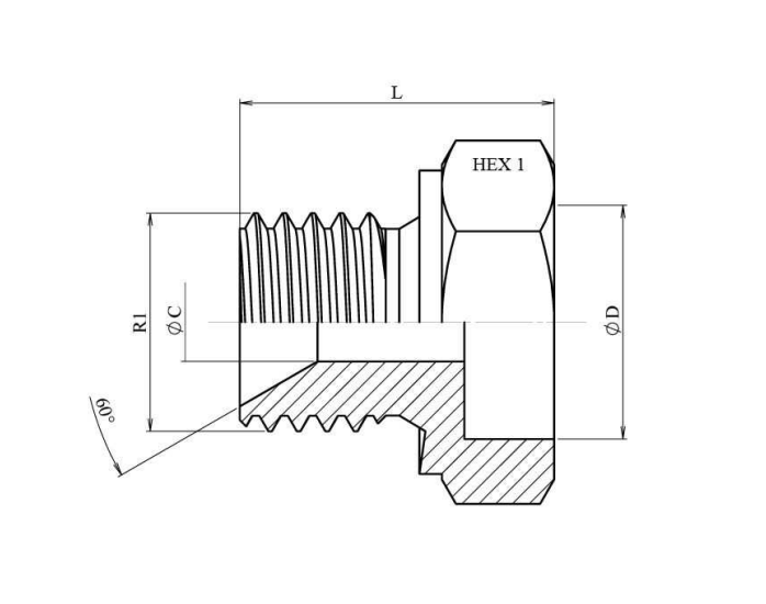 Svetsadapter 2" BSP (60°) hane hona – bild 3
