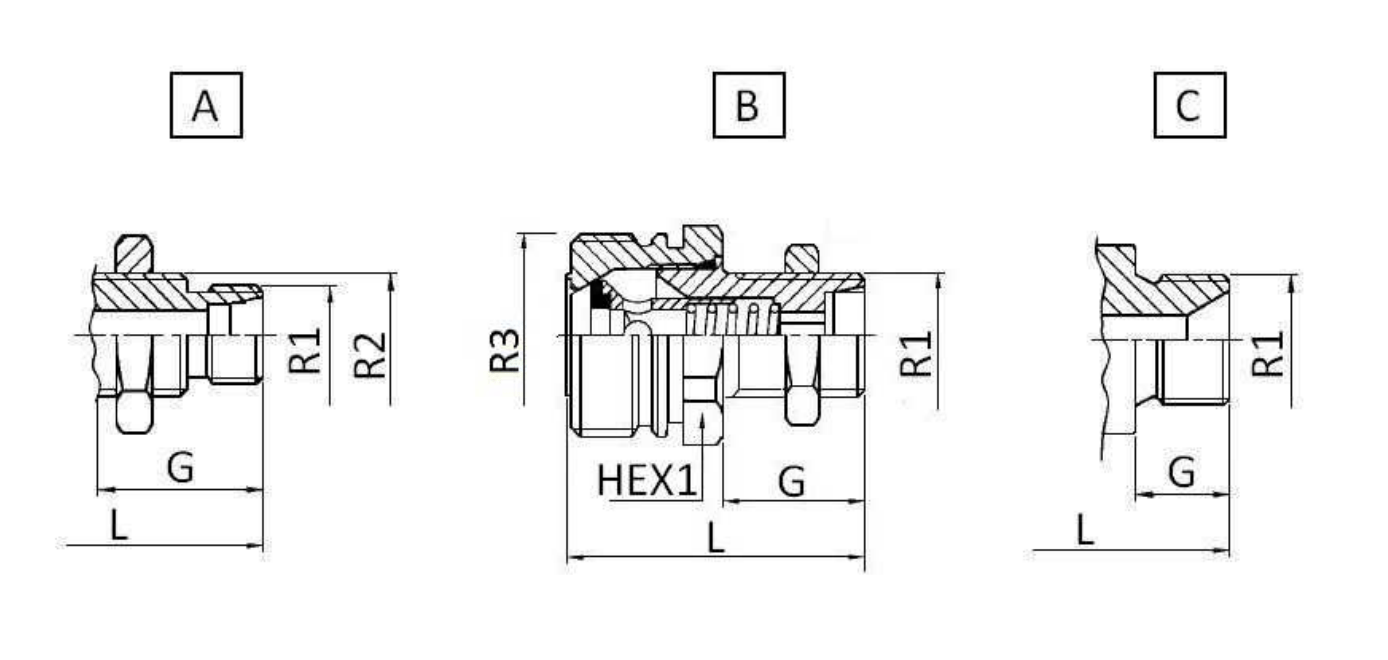 Hydraulisk bromssnabbkoppling M18x1,5 hane (typ B) – bild 2