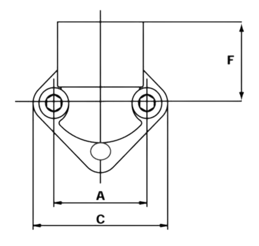 Pumpfläns vinklad, 3-håls 3/4'' BSP (56mm) – bild 3