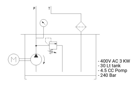 400V 3kW hydraulaggregat med 30 liters aluminiumtank – bild 2