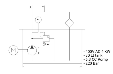 400V 4kW hydraulaggregat med 30 liters aluminiumtank – bild 2