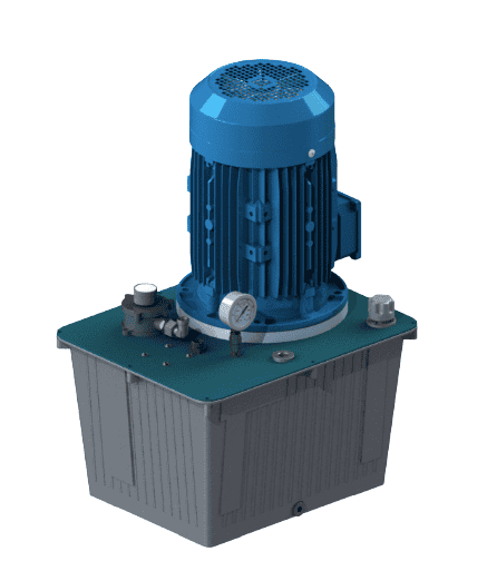 400V 5,5kW hydraulaggregat med 44 liters aluminiumtank