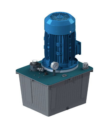 400V 7,5kW hydraulaggregat med 44 liters aluminiumtank