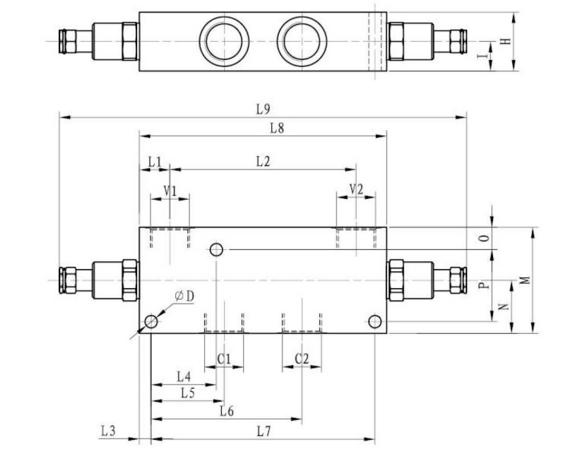 Dubbelverkande balanseringsventil closed center 3/8" BSP 60-210 bar – bild 3
