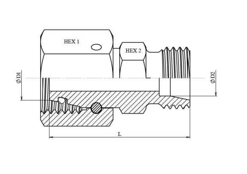 Adapter 8S - 16S hane-hona med svivelmutter – bild 2