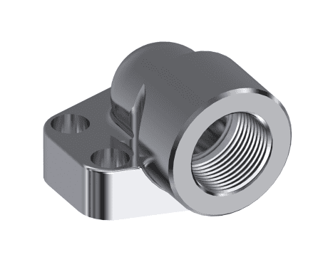 Rostfri SAE 90° gängfläns (hona) 1" BSP, 1 tum, 6000 PSI