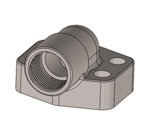 Rostfri SAE 90° gängfläns (hona) 1"1/4 BSP, 1"1/4 tum, 6000 PSI – bild 2