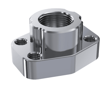 Rostfri SAE gängad motfläns (hona) 1/2" BSP, 1/2 tum, 6000 PSI