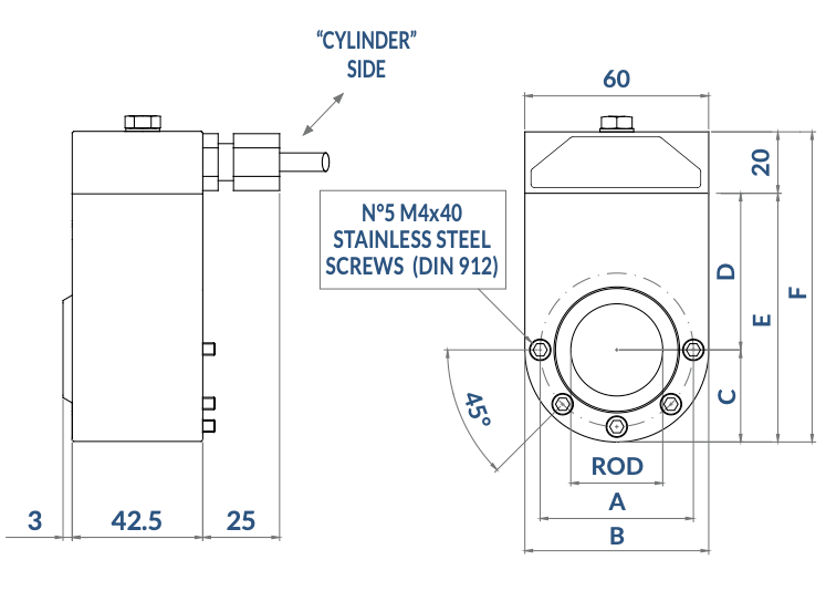Positionsgivare för hydraulcylinder med kolvstång 30mm – bild 3