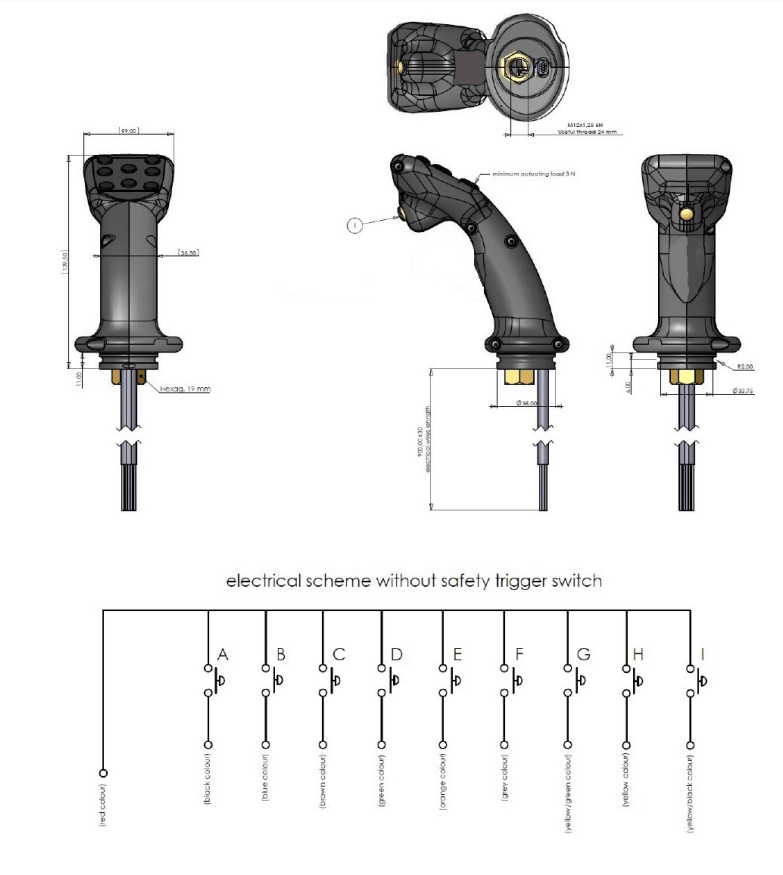 3 knappar ergonomisk joystick – bild 2