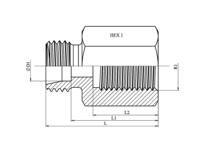 Reducering adapter 28L Hane - 1" BSP hylsa hona – bild 3
