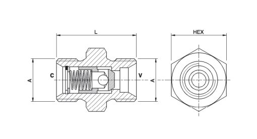 Inskruvbar backventil VU MM 1" 320 bar – bild 2