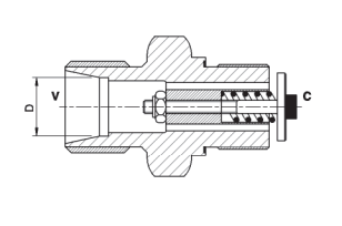 Slangbrottsventil adapter - VUBA-DIN 3/8" T12L – bild 4