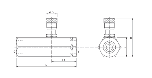 3/8" flödesregleringsventil tryckkompenserad med backventil VRFU – bild 3