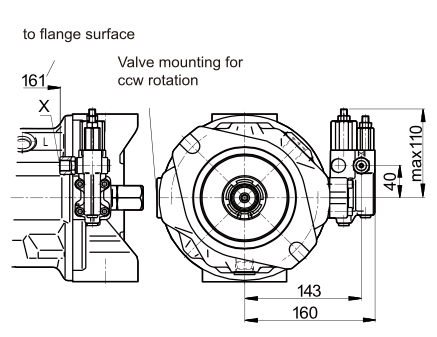 71 DRG variabel axialkolvpump vänster - öppen krets - 71cc - 280 bar – bild 4