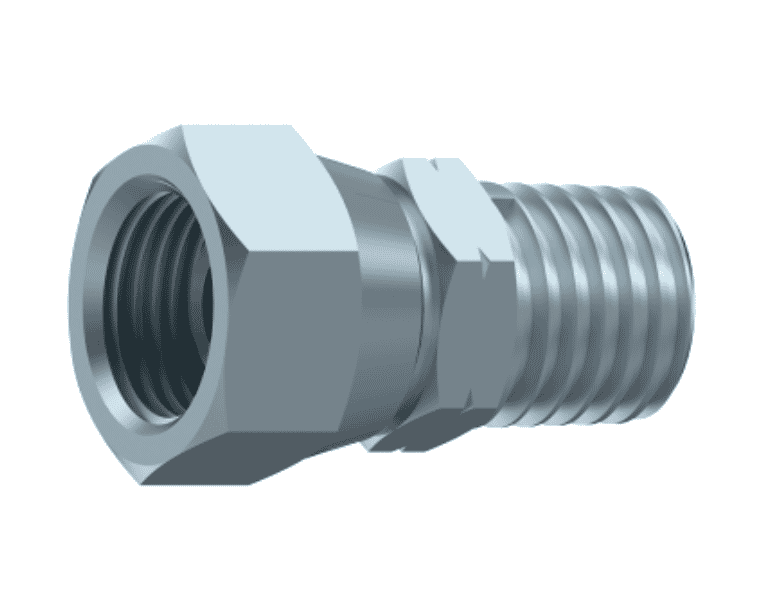 Adapter 1/4" NPT hane 60° - 1/4" NPSM hona med svivel