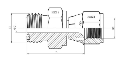 ORFS adapter 1"7/16-12h hane - JIC 1"5/16 hona med svivel – bild 2