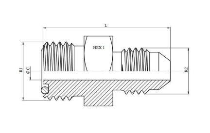 Inskruvningskoppling ORFS 13/16"-16h hane - JIC 3/4" hane – bild 2
