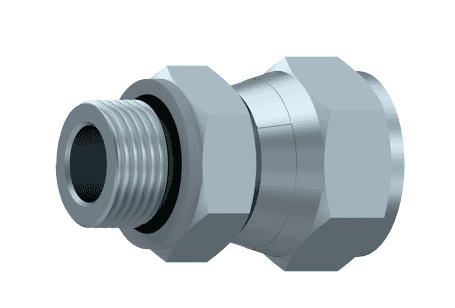 BSP 1/8'' - JIC 7/16" 20h UNF hane inskruvningskoppling med svivel
