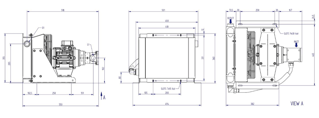 Kylenhet för hydraulolja | 10kW kyleffekt | 400V elmotor | inklusive pump – bild 2