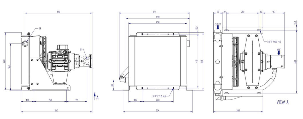 Kylenhet för hydraulolja | 17kW kyleffekt | 400V elmotor | inklusive pump – bild 2