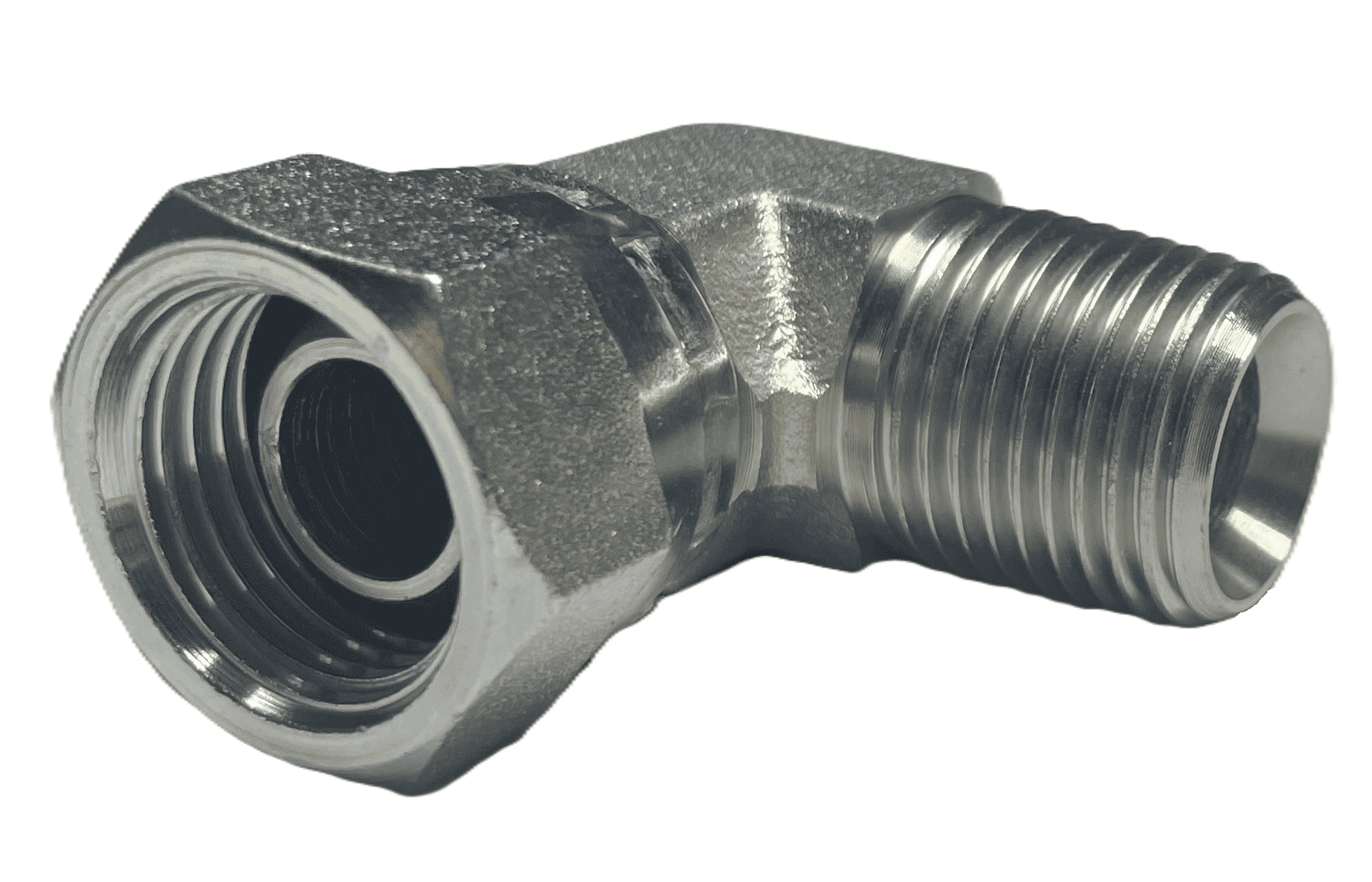 Vinkelkoppling 90º 3/8" BSPT - 3/8" BSP hane - hona med svivel
