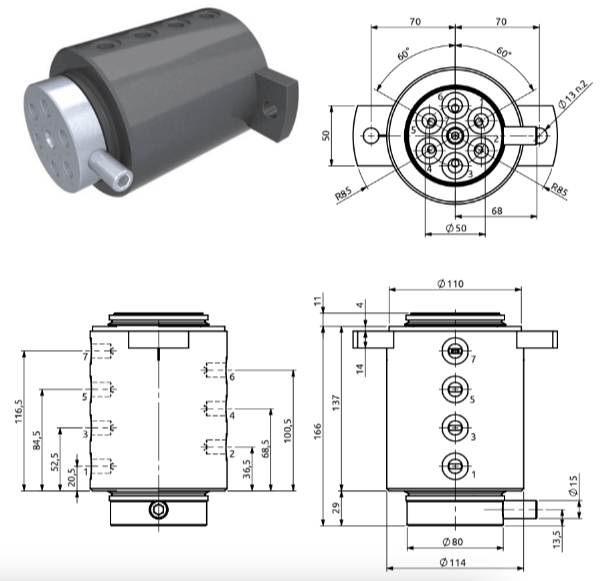Roterande genomföring RC BSP 7x1/4" – bild 2
