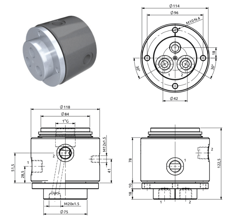Roterande genomföring RC BSP 2x1/2" – bild 2