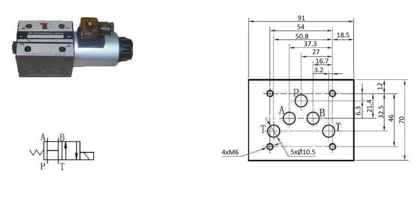 NG10 12V Cetop Elektrisk 4/2 riktningsventil | H-mittläge | Slid 3B – bild 2