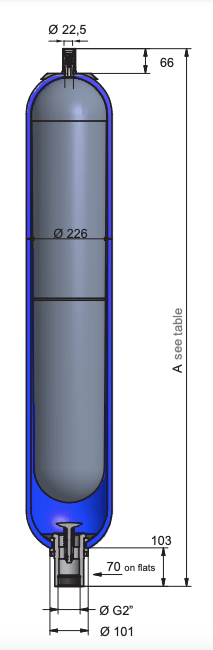 Parker blåsackumulator 11L | 7/8“ 14 UNF | 330 bar – bild 2