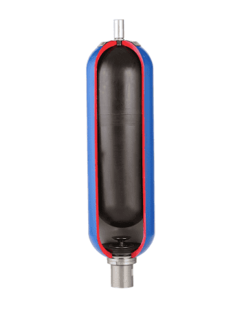 Parker blåsackumulator 32L | 7/8“ 14 UNF integrerad anslutning | 330 bar