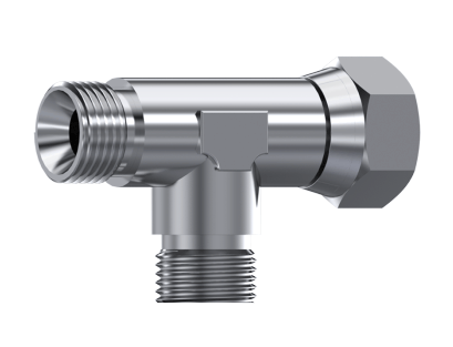 Rostfri justerbar T-adapter 1/4" BSP (L-utförande)