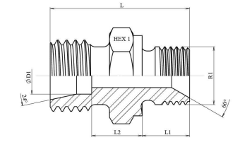 3/4" BSP - 22L (M30x2) hane inskruvningskoppling utan tätning – bild 2