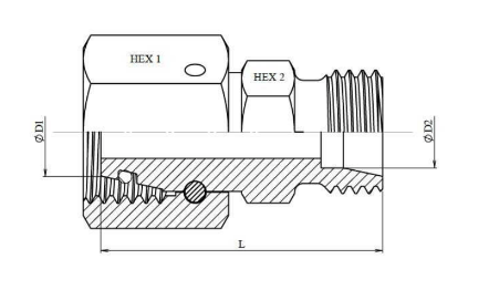Rostfri adapter 28L - 15L hane-hona – bild 2