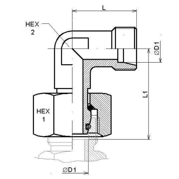 Storpack 100 st vinkelkoppling justerbar 90º 8L (M14x1,5) med o-ring – bild 3
