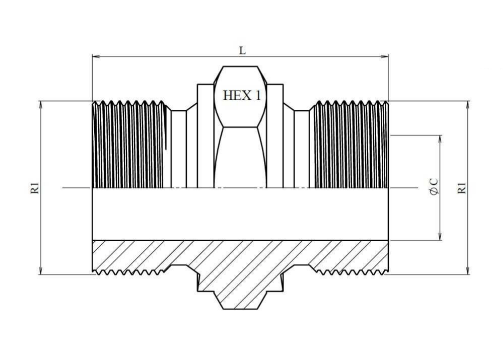 Plan rostfri inskruvningsadapter hane 1/2" BSP - 1/2" BSP – bild 2