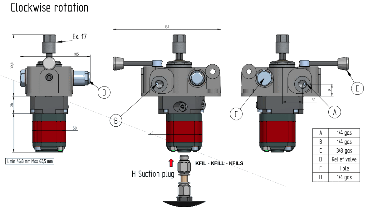 Borrmaskinsdriven hydraulpump för tankmontering | dubbelverkande – bild 3