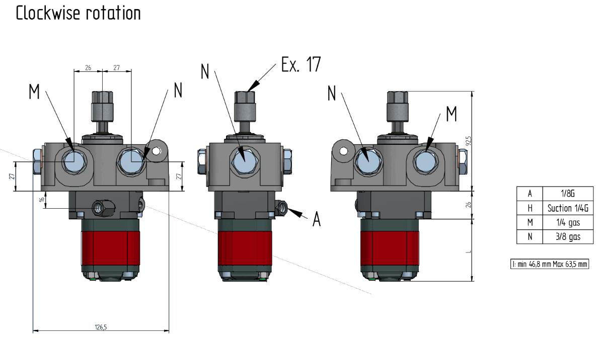 Borrmaskinsdriven hydraulpump för tankmontering | enkelverkande – bild 3