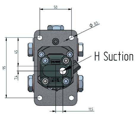 Borrmaskinsdriven hydraulpump för tankmontering | enkelverkande – bild 4