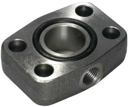 SAE mellanfläns 1"1/4 med mätanslutning 1/4" - 6000 PSI