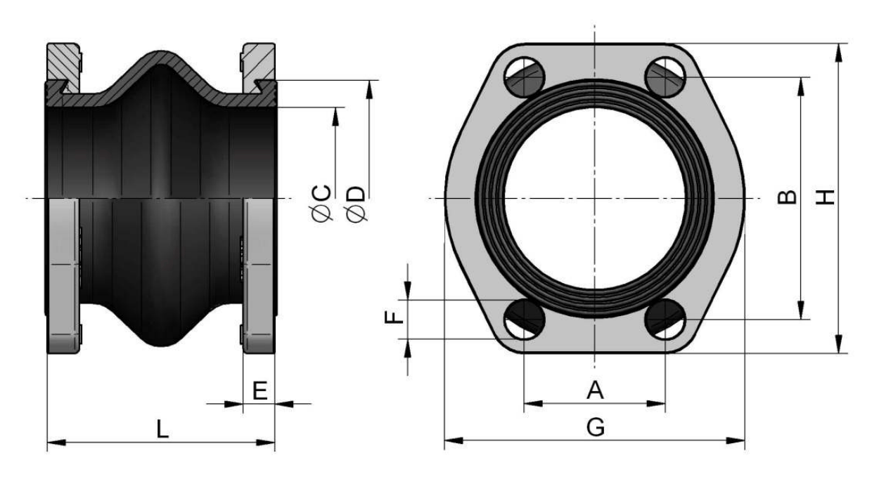 ASA Kompensator K16S-80 SAE 3" NG80 – bild 2