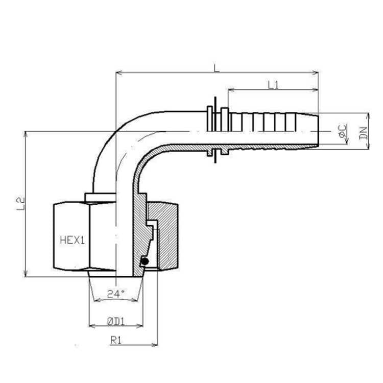 M22x1,5 (15L) Presskoppling 90° vinklad med O-ring för 1/2" (DN12) slang, storpack 75 st – bild 3